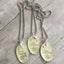 WINE WEEKENDS & LAKE DAYS spoon necklace with wine glass charm held in hand for scale, layerable carefree style on 1970s ball chain
