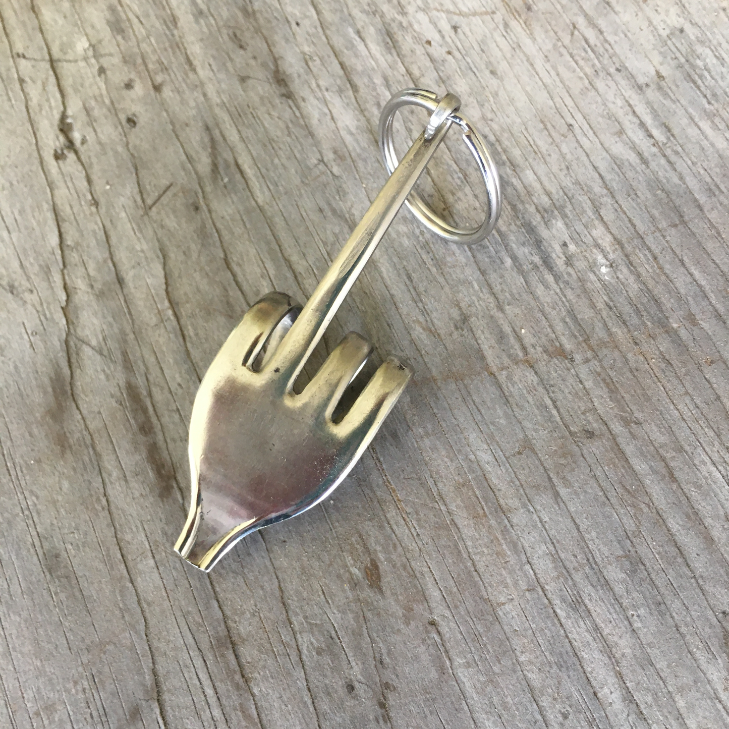 Fork Keychain - Fuck Off Fuck It Bird Flip - #4411