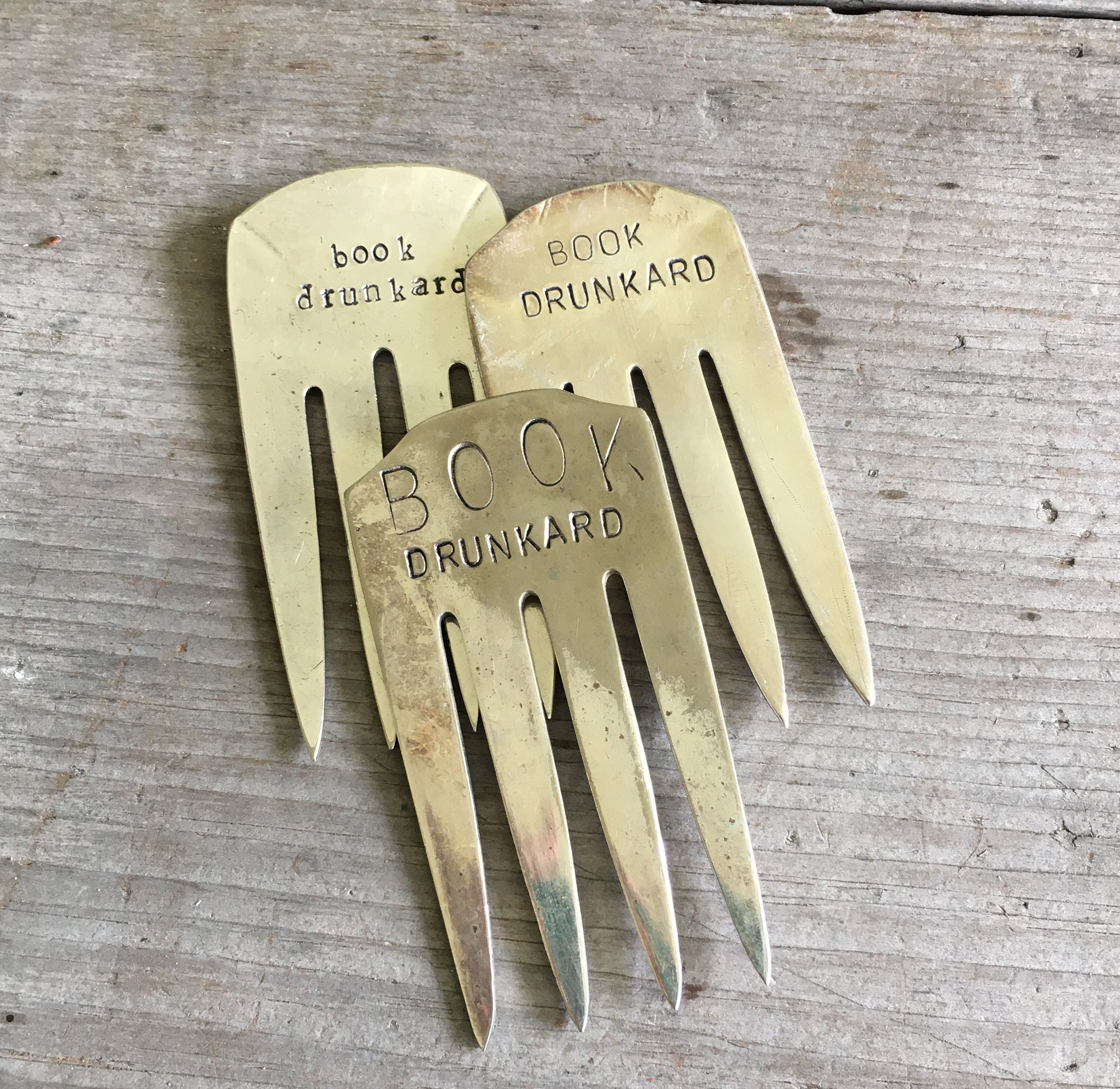 Hand-Stamped Silverware Bookmarks | Laughing Frog Studio