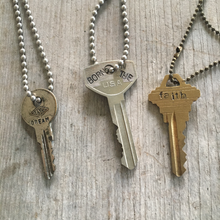 Hand Stamped Key Necklaces DREAM FAITH AND BORN IN THE USA