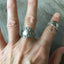 Spoon Ring from Antique Spoon William A. Rogers Carlton 1898 Shown on Model's Hand