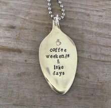 Stamped Spoon Necklace - COFFEE WEEKENDS & LAKE DAYS