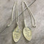 Multiple FRIENDS ANCHOR THE SOUL stamped spoon necklaces showing one-of-a-kind variations with anchor charms, layerable boho-gypsy style