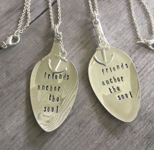 Stamped Spoon Necklace - FRIENDS ANCHOR THE SOUL