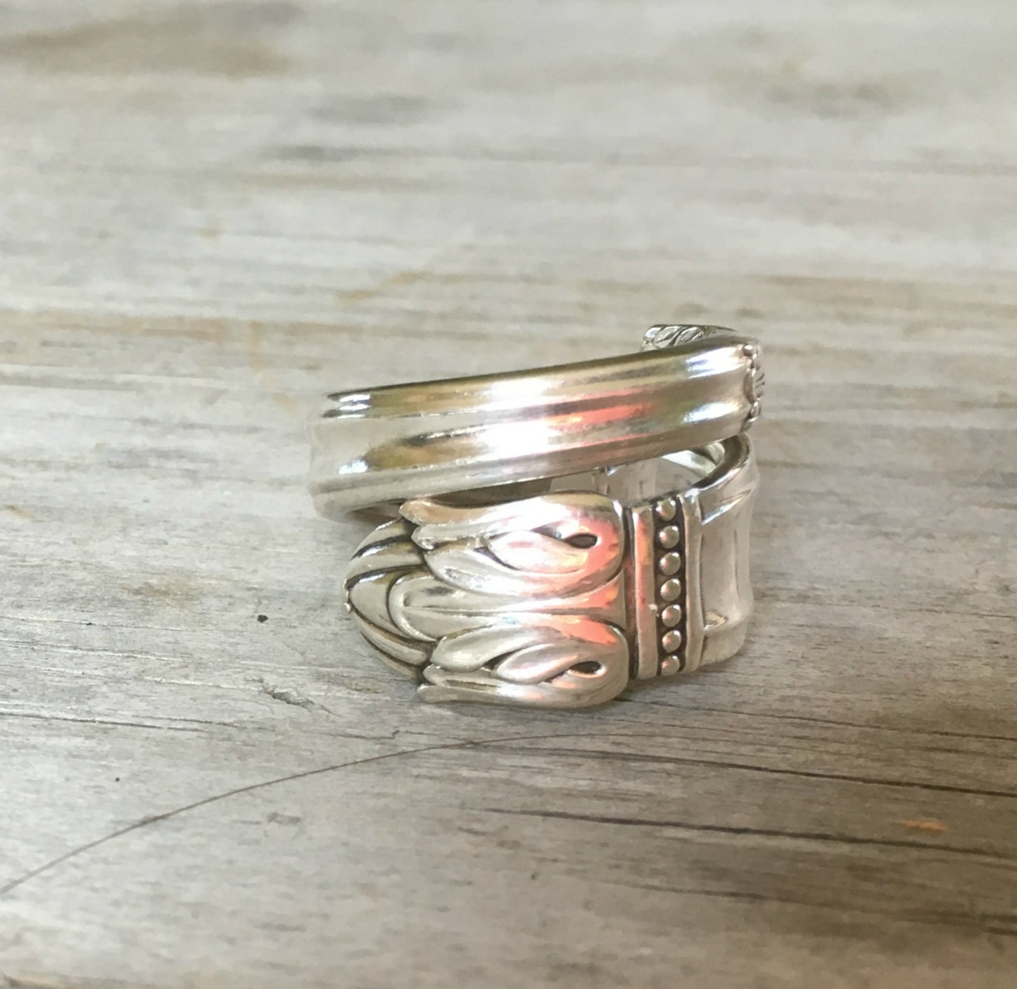 Spoon Ring Coil Wrap Danish Princess Size 8