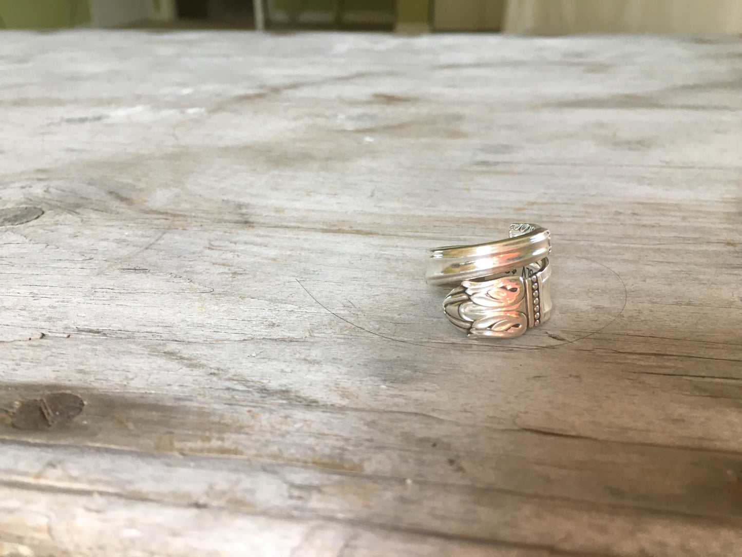 Spoon Ring Upcycled Danish Princess Pattern 