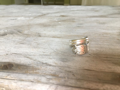 Spoon Ring Upcycled Danish Princess Pattern 