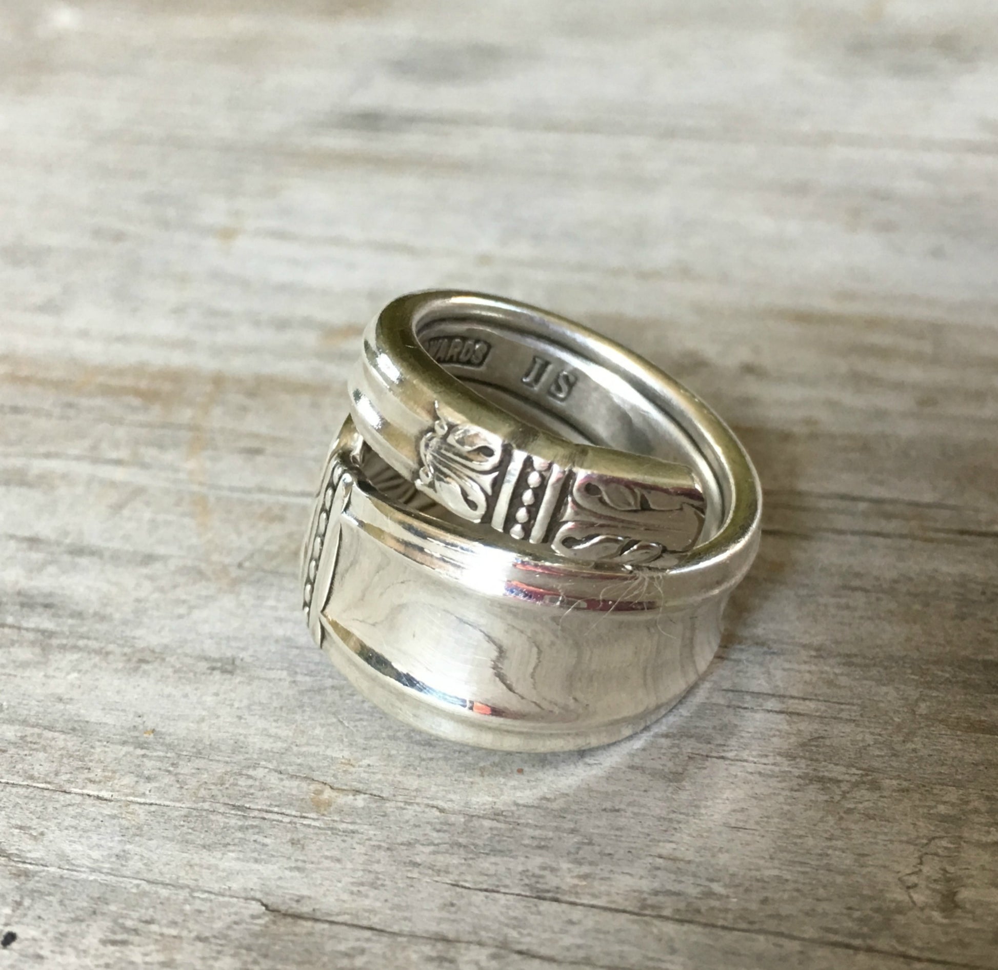 Alternate Angle of Danish Princess Coil Wrap Spoon Ring