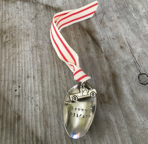 Stamped Spoon Ornament - HAPPY HOLIDAYS