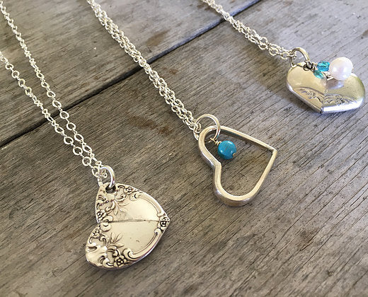 SALE Knife Handle Heart Necklace - #3684A