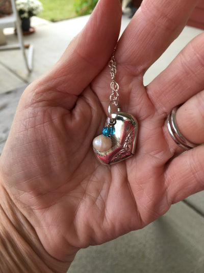 SALE Knife Handle Heart Necklace - #3684A