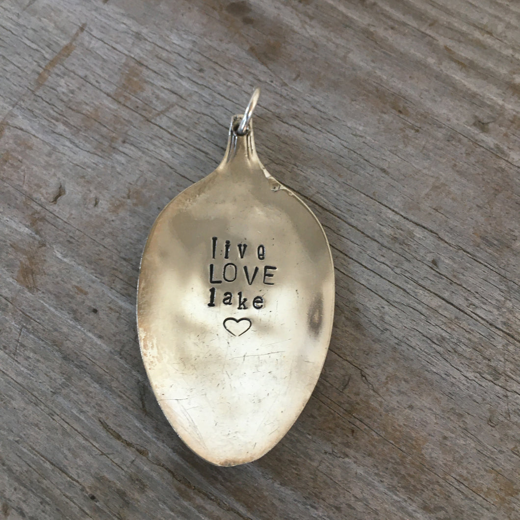 Stamped Spoon Necklace - LIVE LOVE LAKE