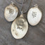 Handcrafted LIVE LOVE LAKE stamped spoon necklaces on vintage 1970s ball chains, upcycled silverplate lake life jewelry