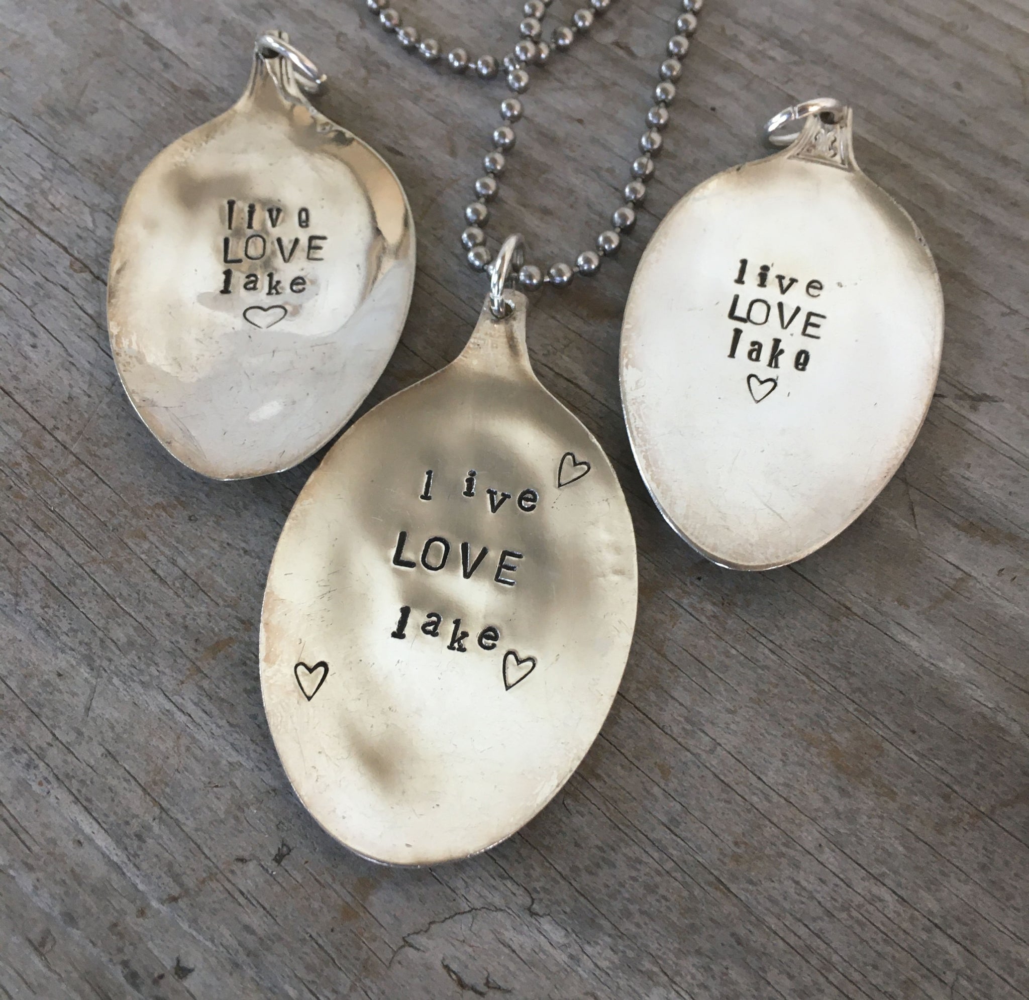 Spoon Hidden, Spoon Necklace - Stamped LOVE - Spoon Handle Jewelry -  Necklace - Vintage - Ball Chain - Silver Plated Necklace - Jewelry