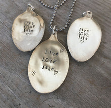 Upcycled Spoon Necklace with Hand Stamped LIVE LOVE LAKE