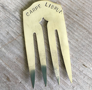SALE - Fork Bookmark - CARPE LIBRUM - #4261