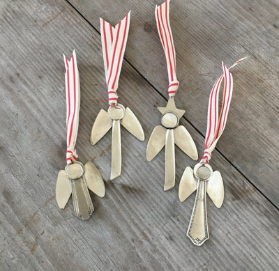 Artisan Angel Ornament - Upcycled Silverware Pieces - # 4547