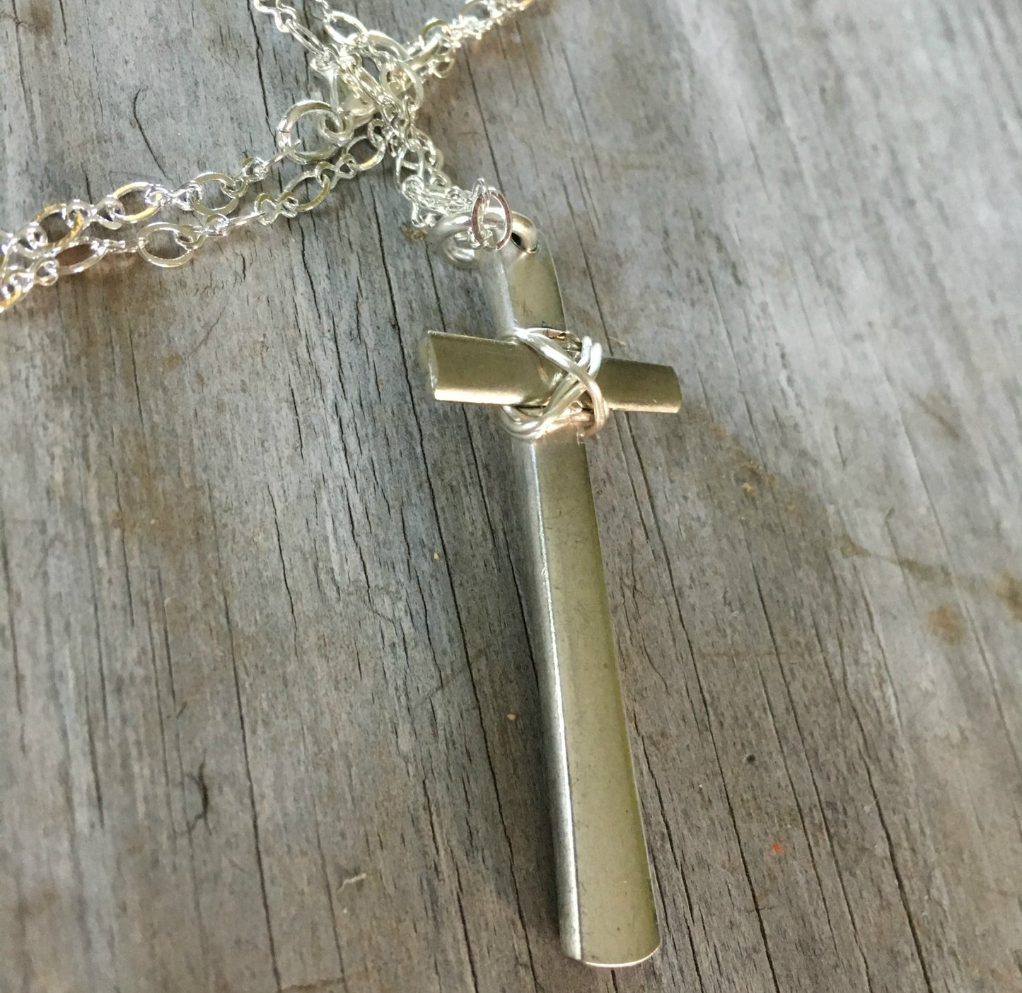 Scrap Cross Necklace - #4134