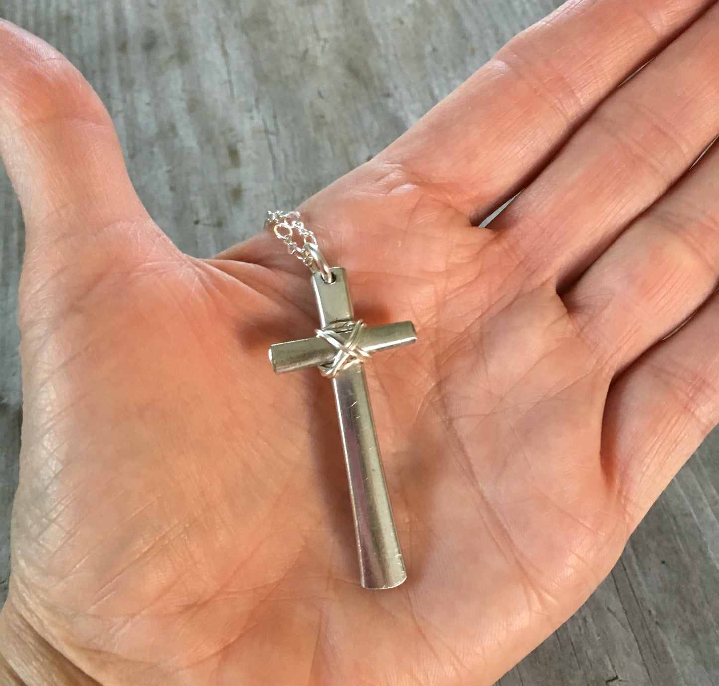 Scrap Cross Necklace - #4134