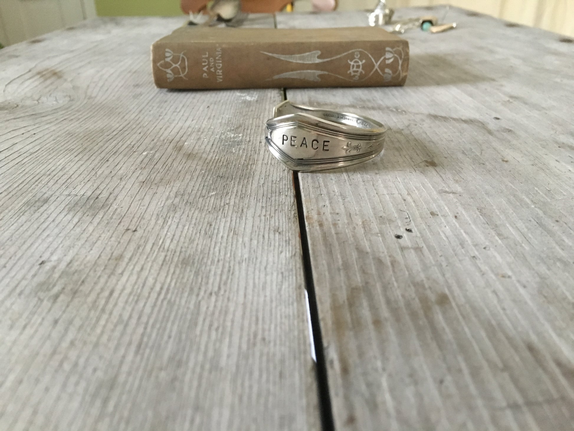 Continental Silverplate cuff bracelet from serving spoon
