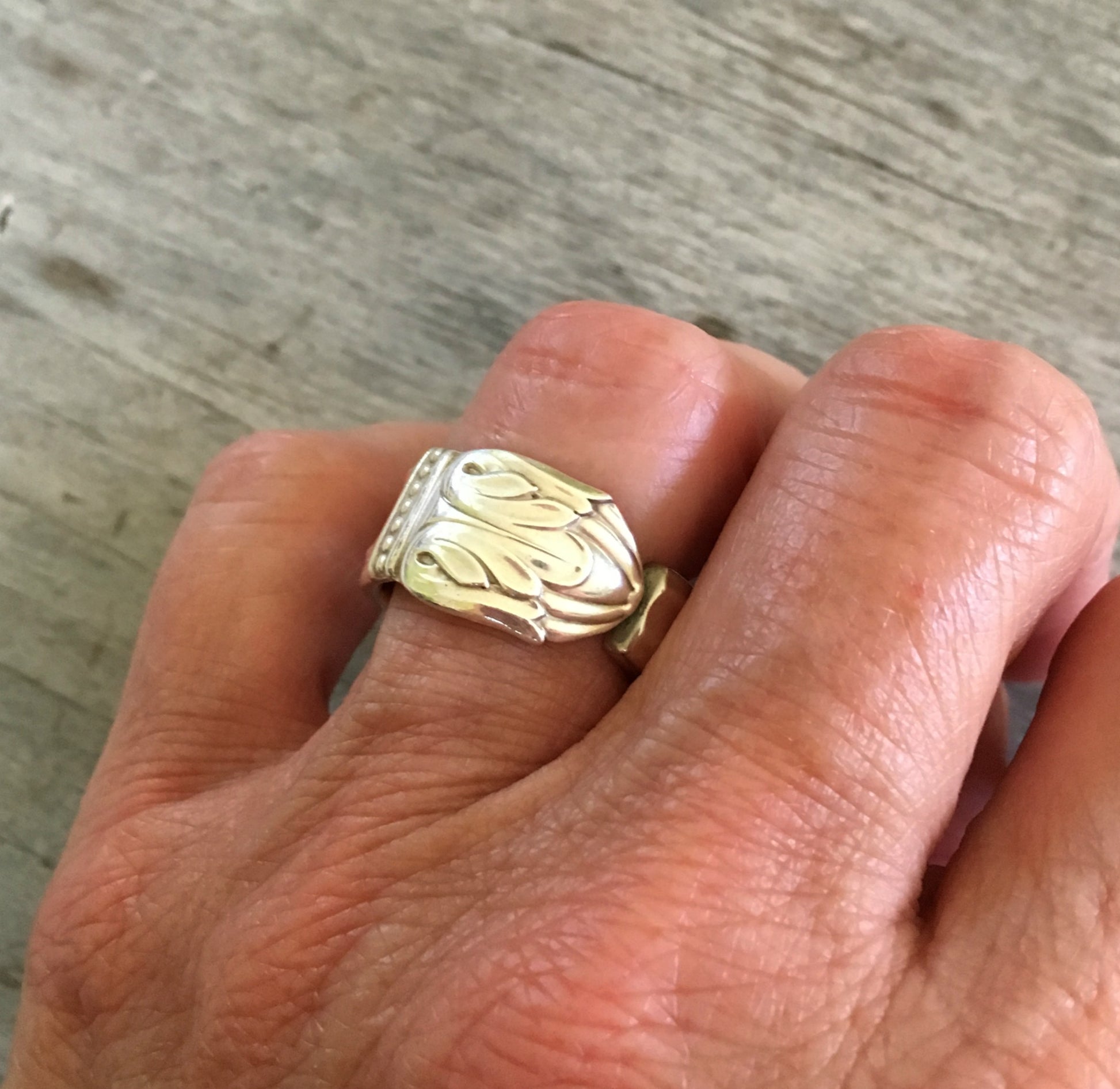 Spoon Ring Size 7 shown on Model